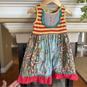 Matilda Jane "ode to shoe" Tank top dress "its a wonderful parade" Size 4